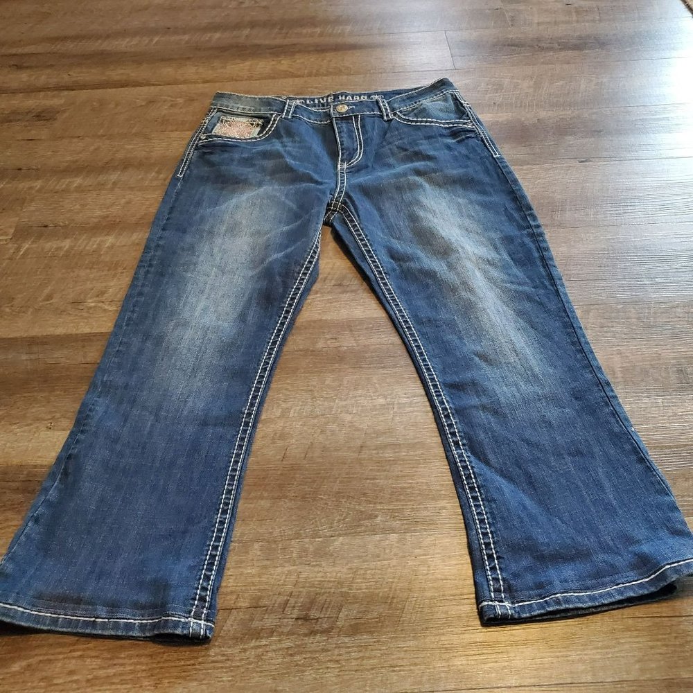 Live Hard Jeans Size 12 Bootcut Flare RN94894